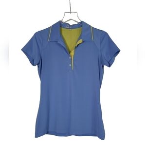 NIKE Golf Sport 4 Button Polo - Blue & Yellow